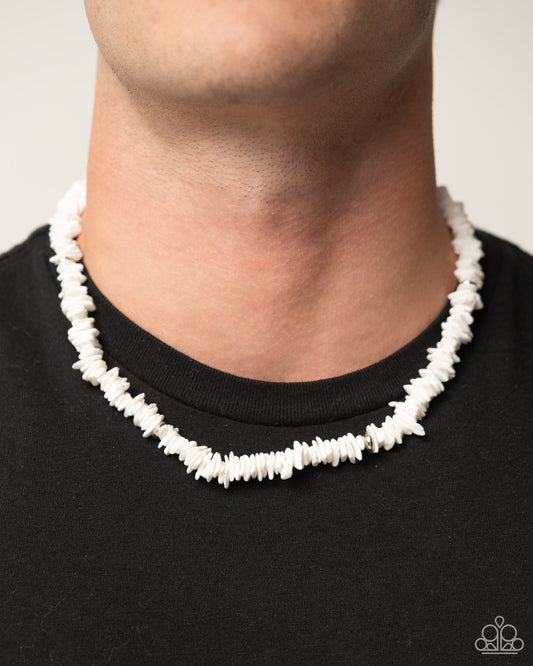 On A SHELL-ular Level White Necklace - Jewelry by Bretta