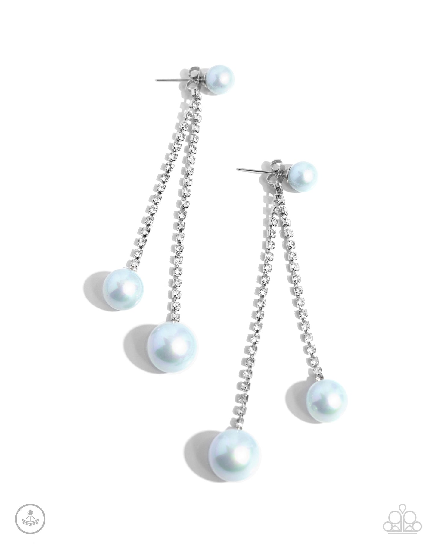 Give Us A PEARL! Blue Earrings - Jewelry by Bretta