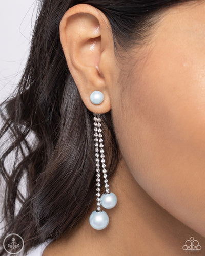 Give Us A PEARL! Blue Earrings - Jewelry by Bretta