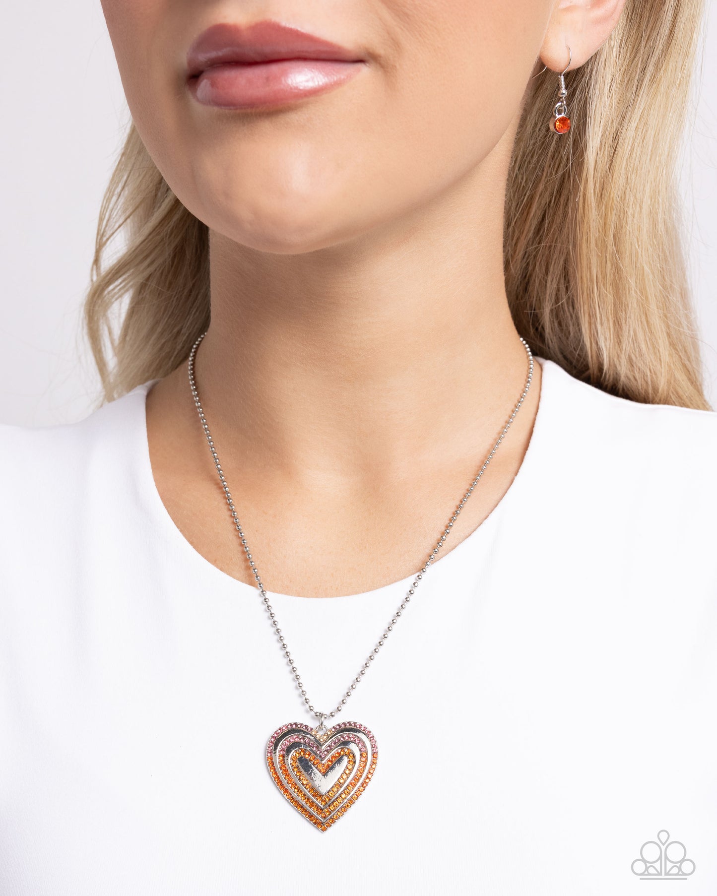 Hallucinatory Hearts Orange Heart Necklace - Jewelry by Bretta