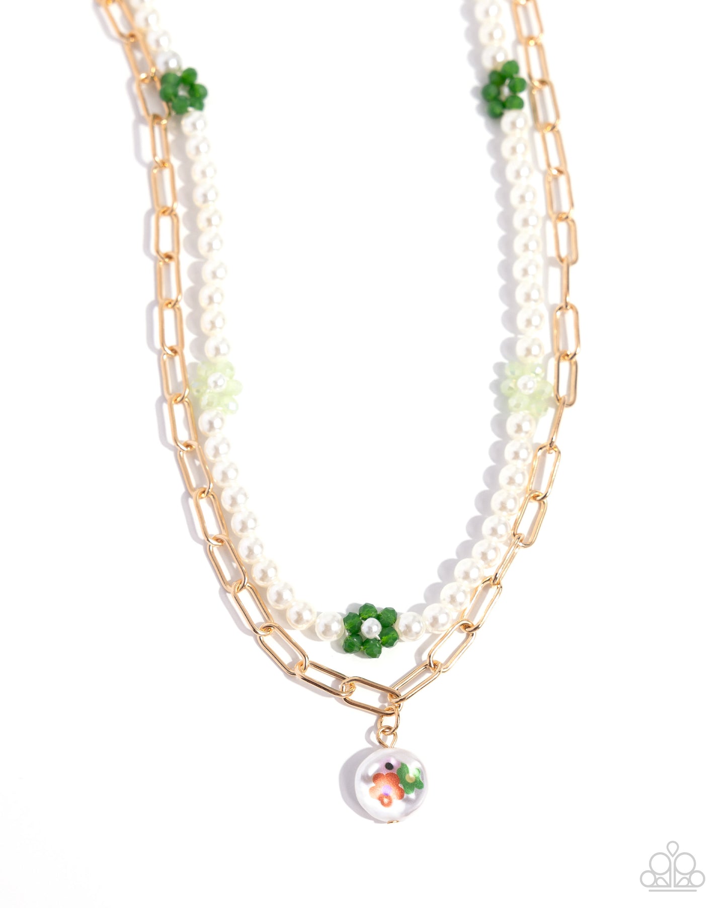 Painted Pageantry Green Floral Necklace - Jewelry by Bretta