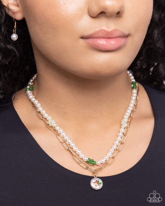 Painted Pageantry Green Floral Necklace - Jewelry by Bretta
