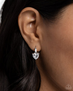 High Nobility White Heart Hoop Earrings - Jewelry by Bretta