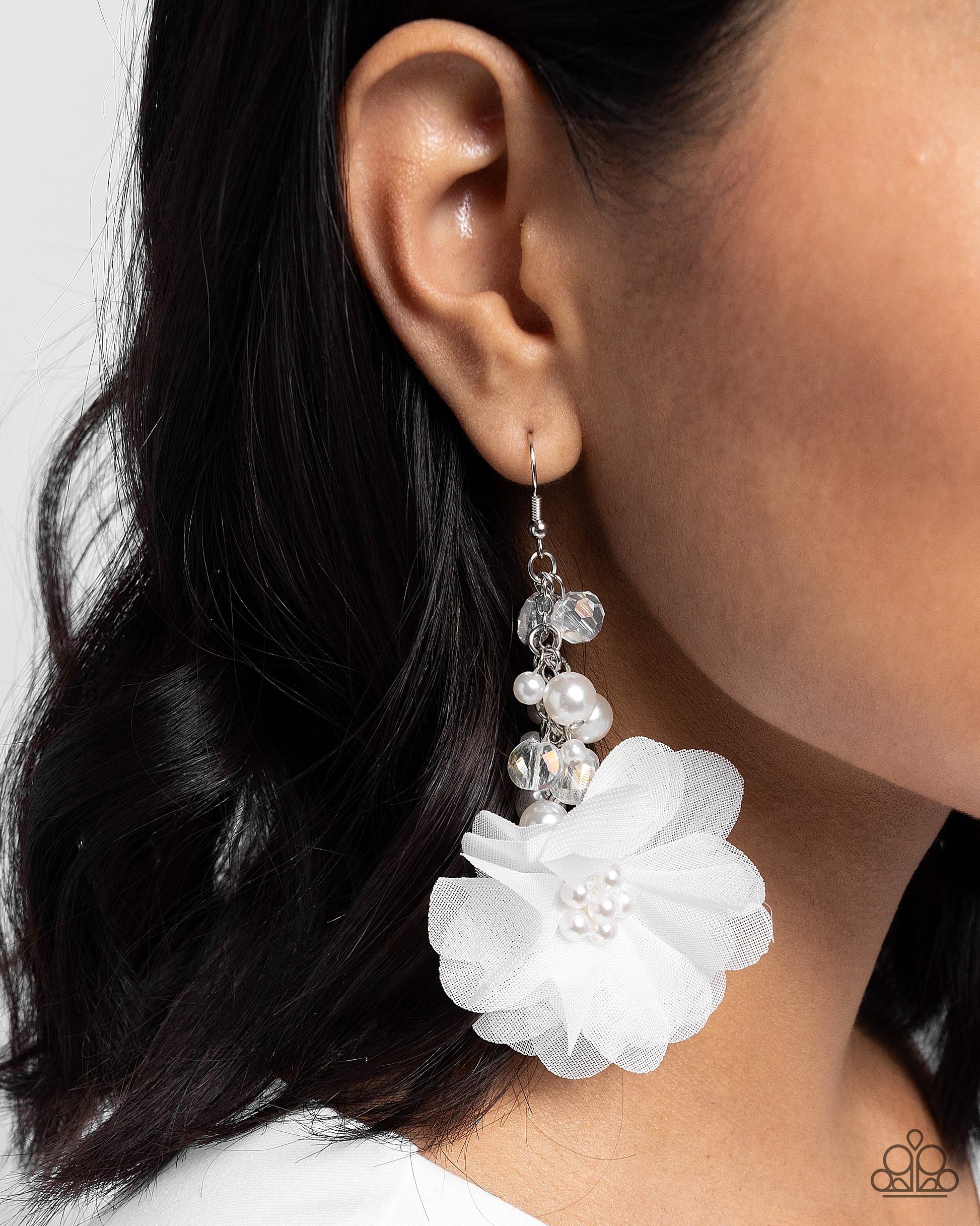 Fashionable Flower Girl White Earrings - Jewelry by Bretta