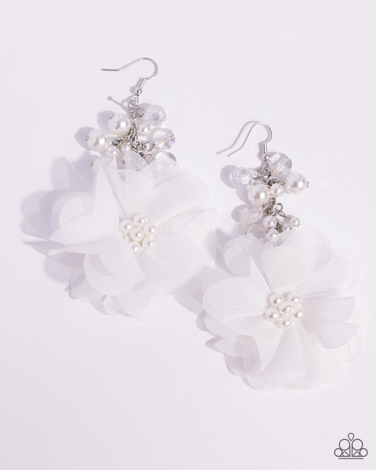 Fashionable Flower Girl White Earrings - Jewelry by Bretta