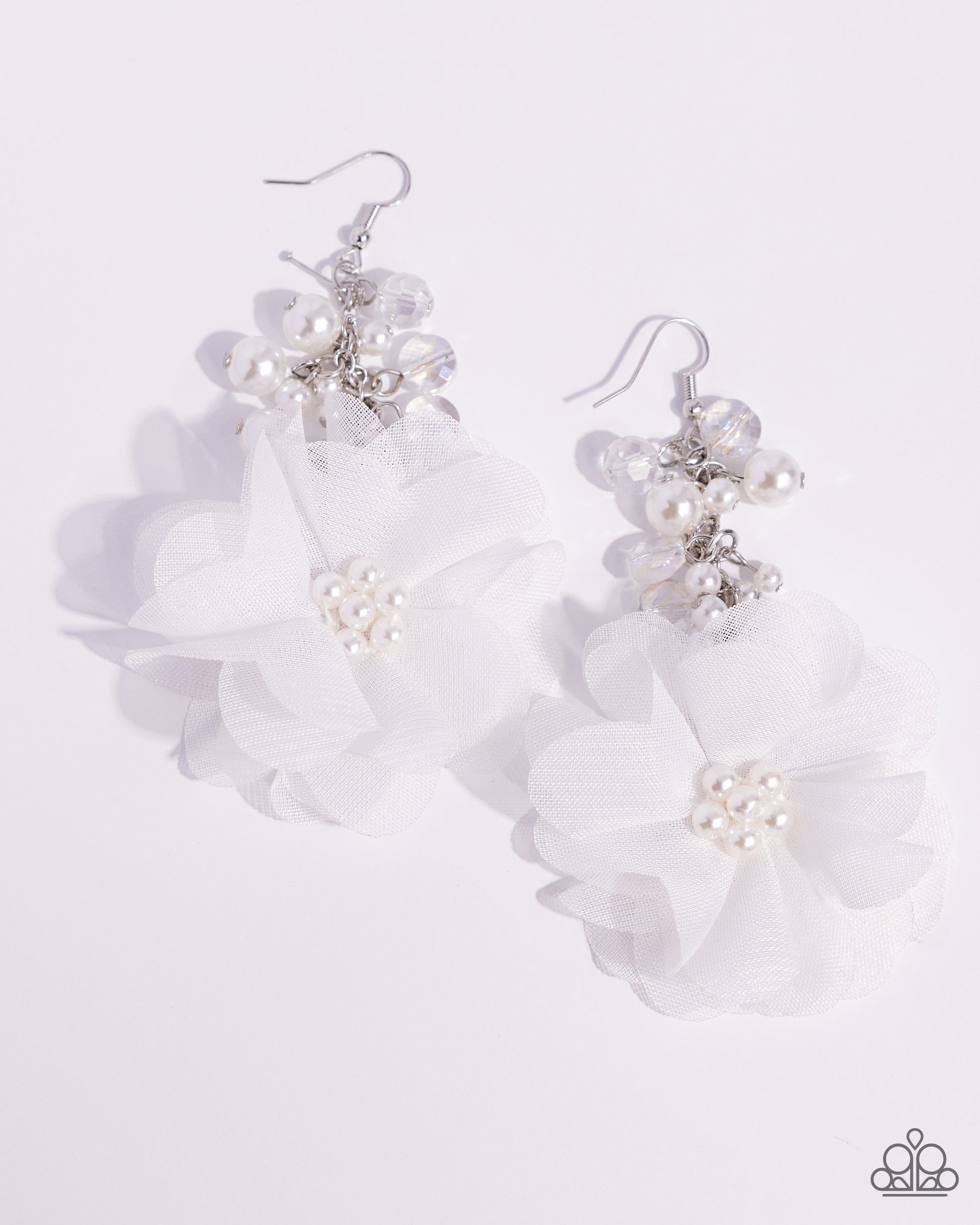 Fashionable Flower Girl White Earrings - Jewelry by Bretta