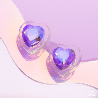 Heart-Pounding Haute Purple Earrings - Jewelry by Bretta