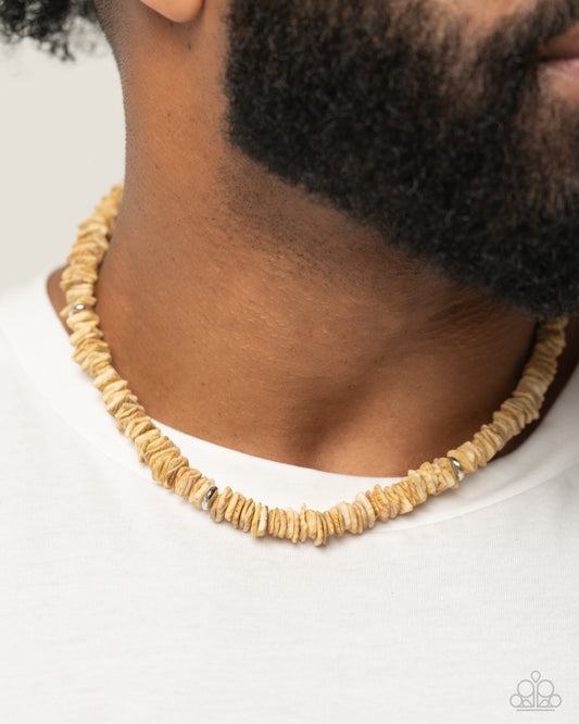 On A SHELL-ular Level Brown Urban Necklace - Jewelry by Bretta