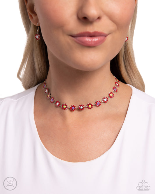 Floral Falsetto Red Necklace - Jewelry by Bretta