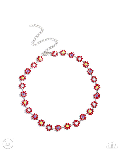 Floral Falsetto Red Necklace - Jewelry by Bretta