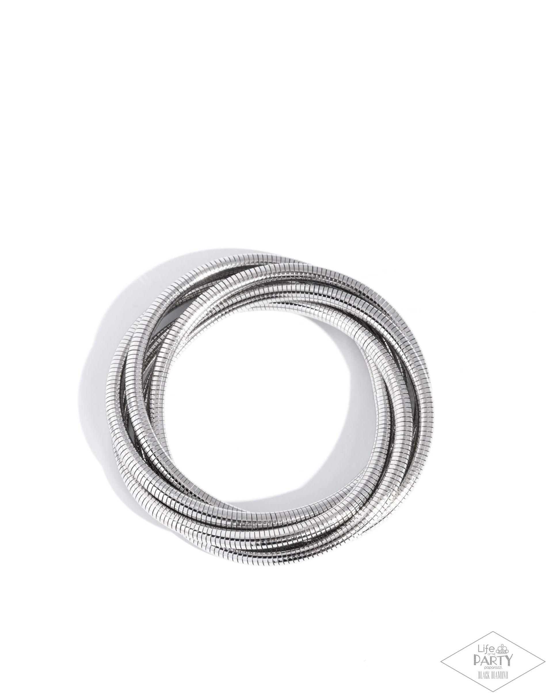 Coiled metal hose on a white background
