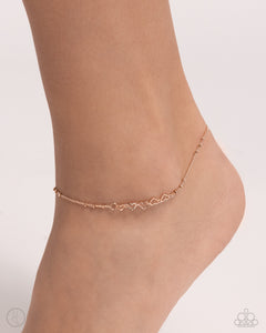 Satellite Shimmer Rose Gold Heart Anklet - Jewelry by Bretta
