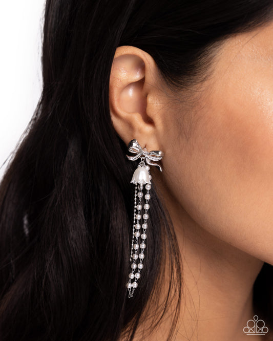 Garden Gain White Bow Earrings - Jewelry by Bretta