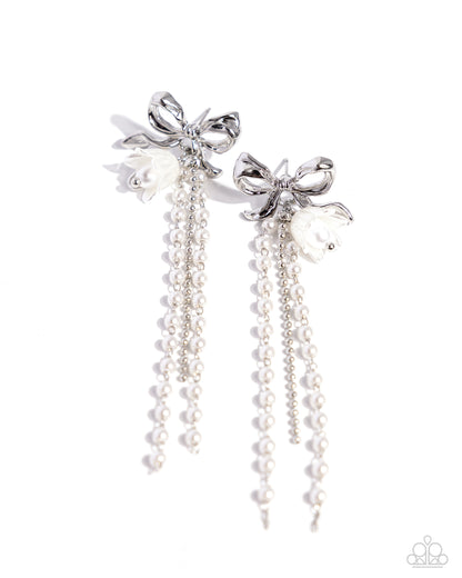 Garden Gain White Bow Earrings - Jewelry by Bretta