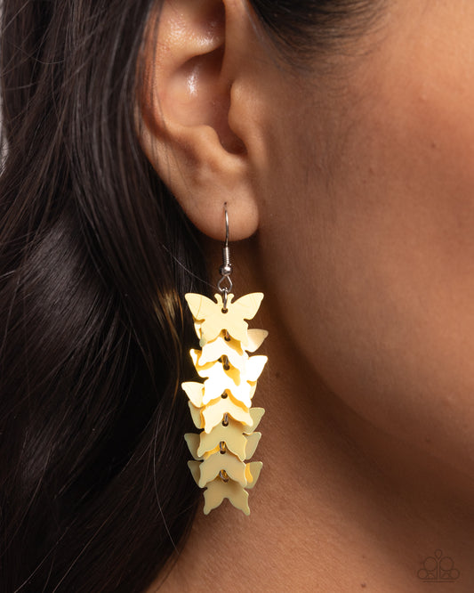 Aerial Ambiance Yellow Butterfly Earrings - Jewelry by Bretta