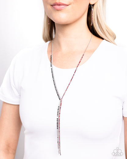 Elongated Eloquence Red Necklace - Jewelry by Bretta