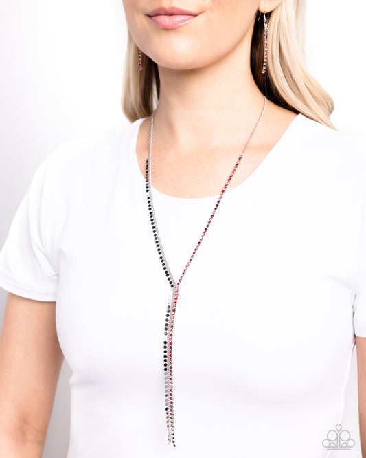 Elongated Eloquence Red Necklace - Jewelry by Bretta