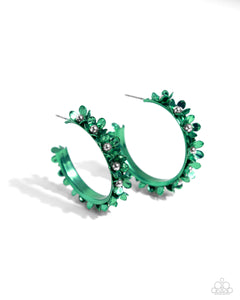 Fashionable Flower Crown Green Earrings - Jewelry by Bretta