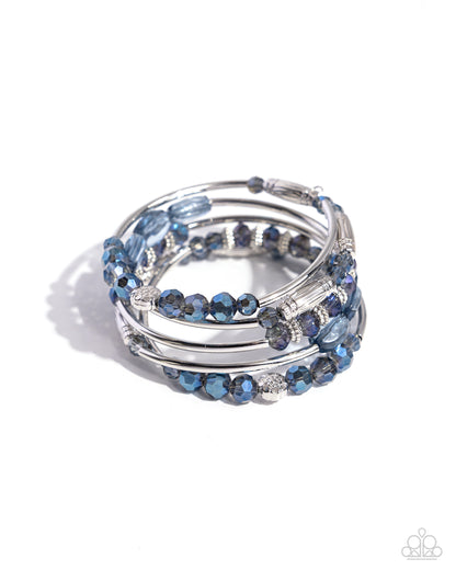 Sassy Stack Blue Coil Bracelet - Jewelry by Bretta