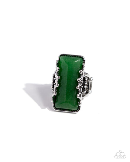 Scalloped Stone Green Ring - Jewelry by Bretta