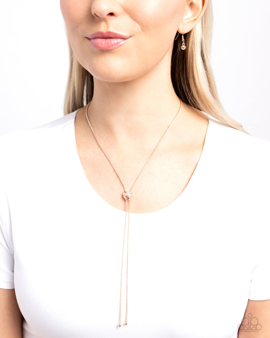 Raised Rose Rose Gold Heart Necklace - Jewelry by Bretta