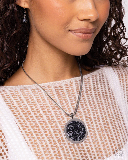 Pendant Puzzle Black Necklace and Earring Set - Jewelry by Bretta