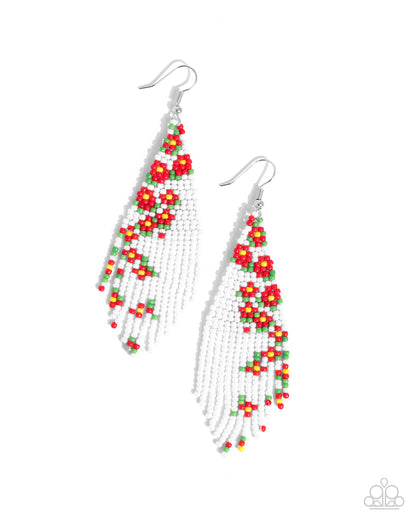 Picturesque Patchwork Red Earrings - Jewelry by Bretta