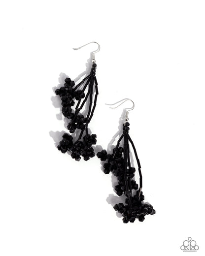 Petaled Precipitation Black Earrings - Jewelry by Bretta