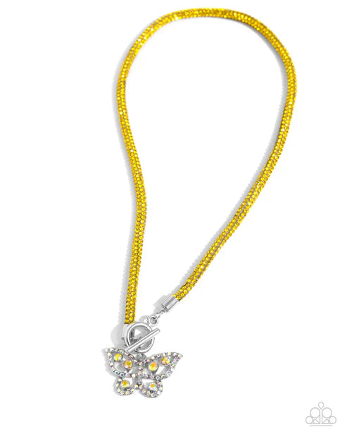 On SHIMMERING Wings Yellow Necklace and Bracelet Set - Jewelry by Bretta