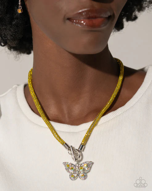 On SHIMMERING Wings Yellow Necklace and Bracelet Set - Jewelry by Bretta