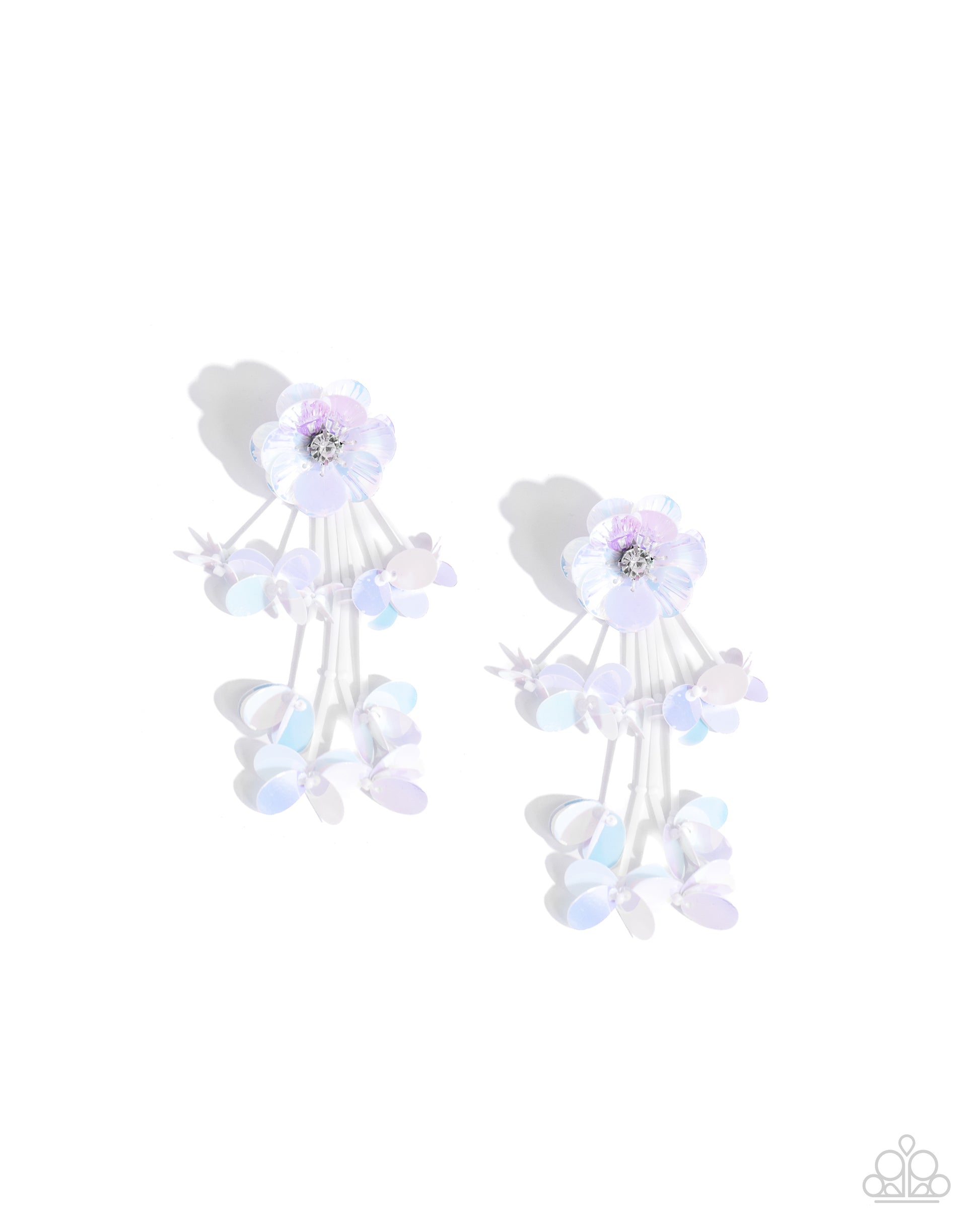 Floral Future White Earrings - Jewelry by Bretta