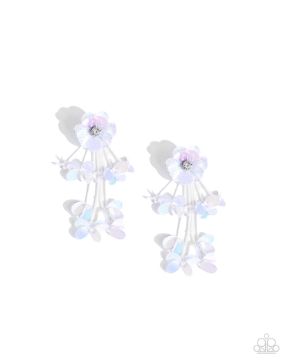 Floral Future White Earrings - Jewelry by Bretta