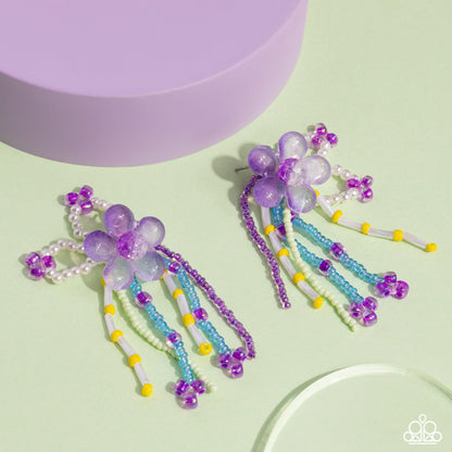 Japanese Blossoms Purple Earrings - Jewelry by Bretta