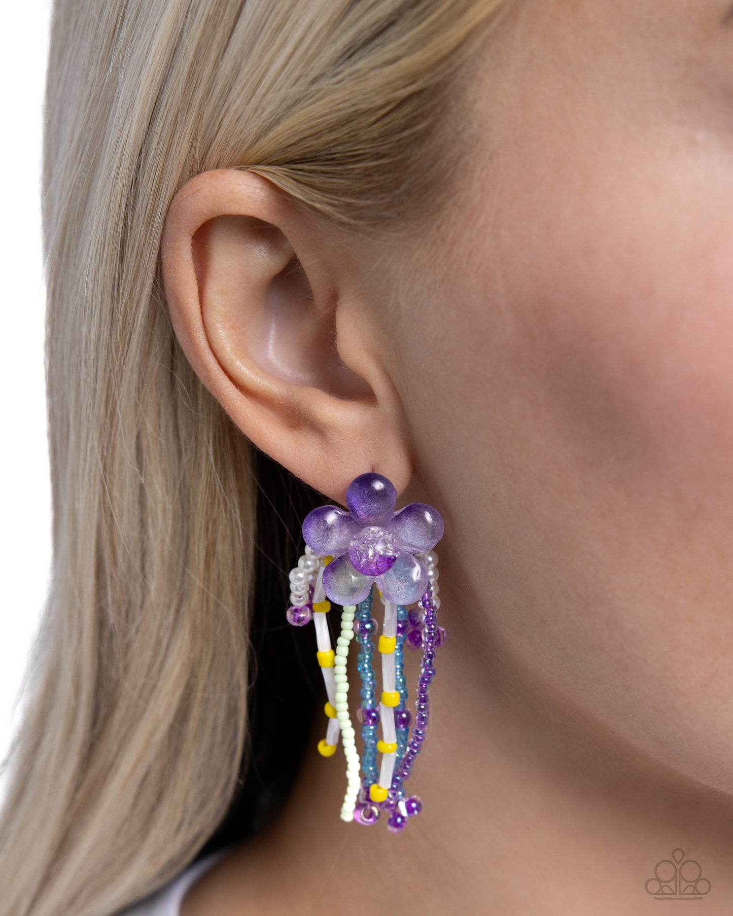 Japanese Blossoms Purple Earrings - Jewelry by Bretta