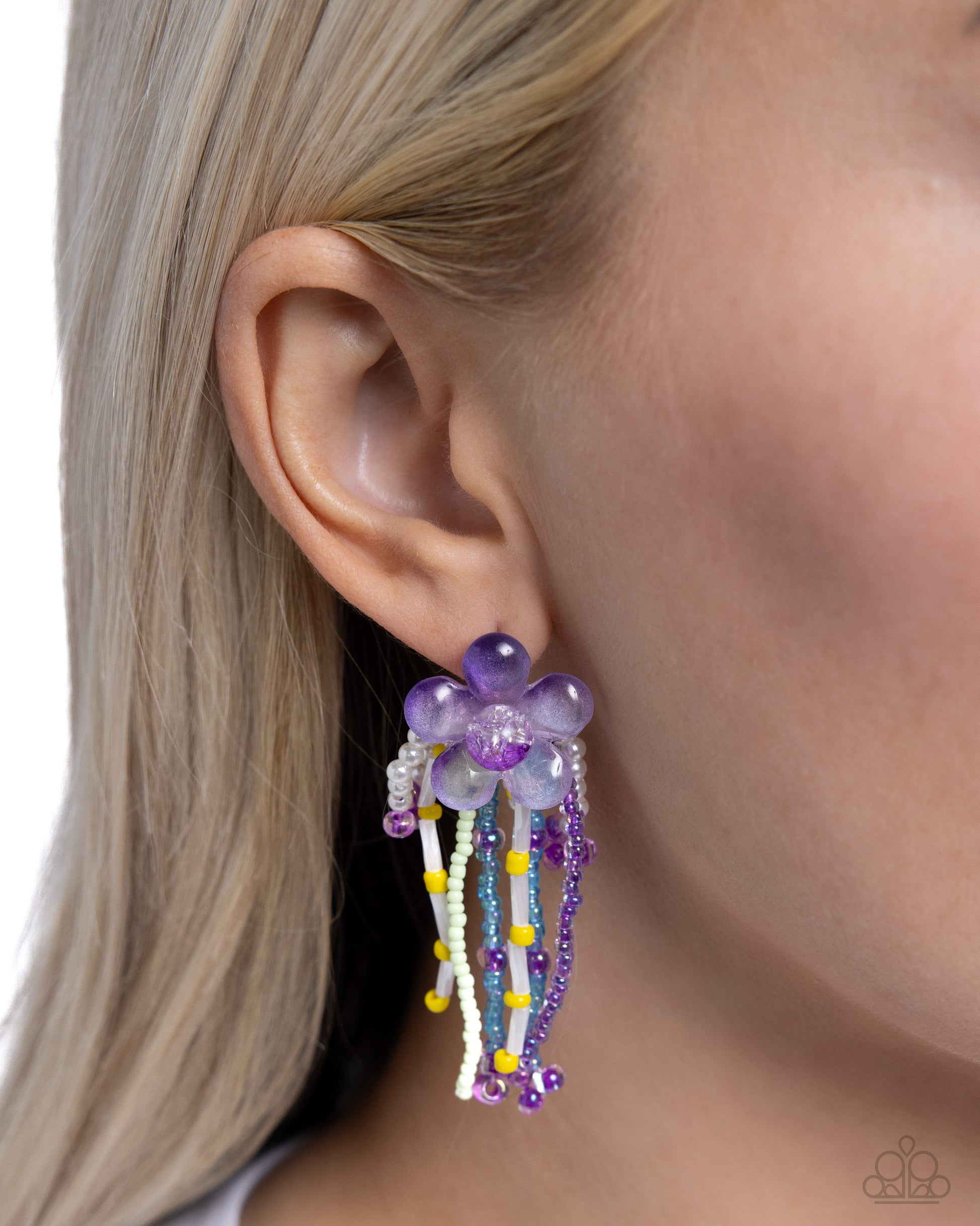 Japanese Blossoms Purple Earrings - Jewelry by Bretta