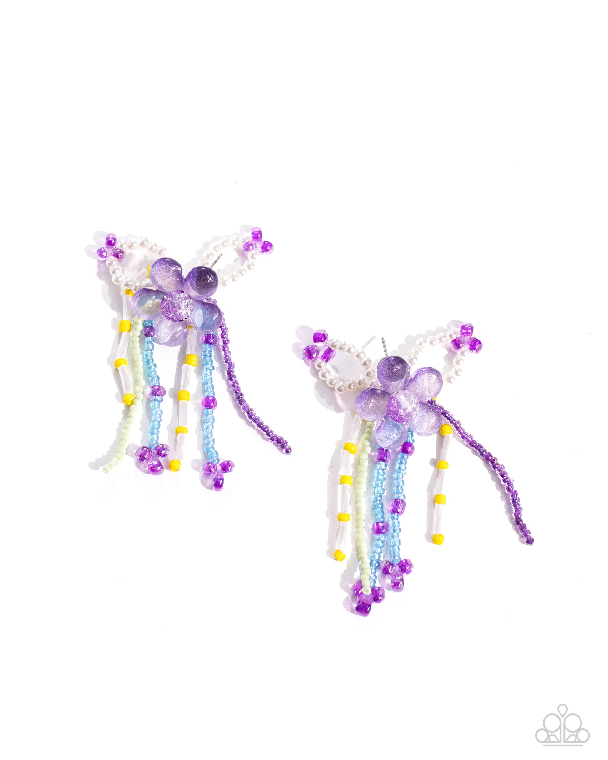 Japanese Blossoms Purple Earrings - Jewelry by Bretta