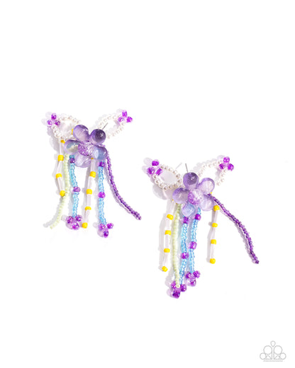 Japanese Blossoms Purple Earrings - Jewelry by Bretta