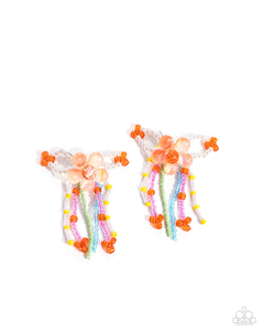 Japanese Blossoms Orange Earrings - Jewelry by Bretta