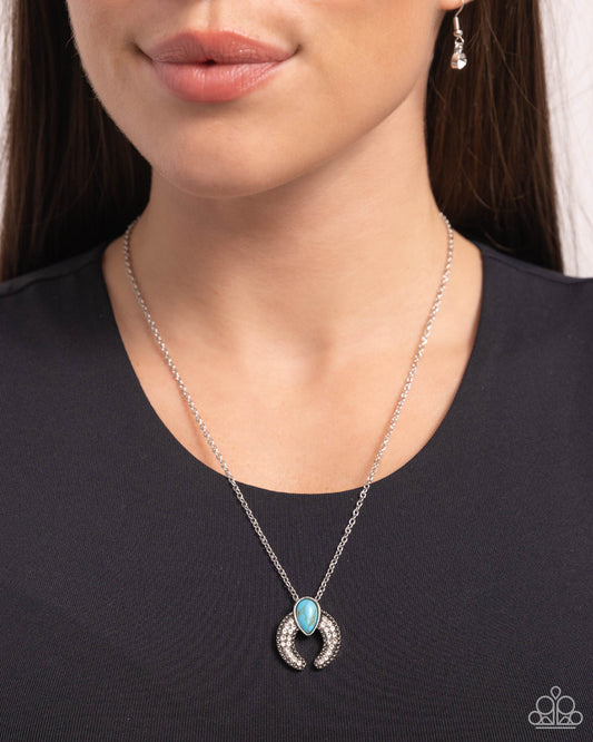 Horseshoe Haute Blue Necklace - Jewelry by Bretta