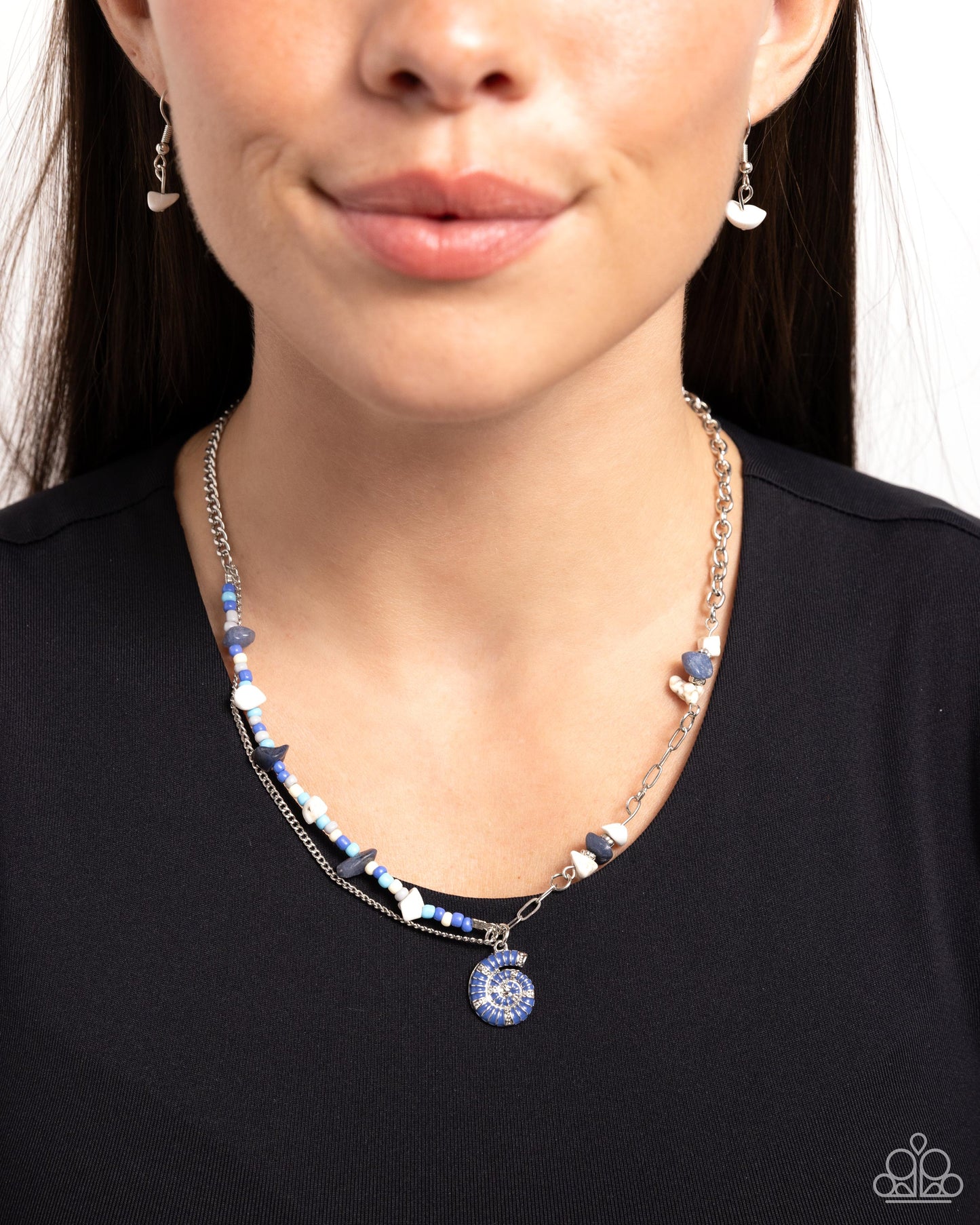 Spiraling Seafloor Blue Necklace - Jewelry by Bretta