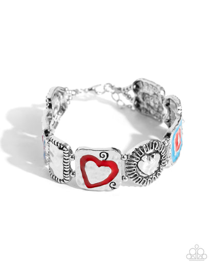 Hammered History Red Bracelet - Jewelry by Bretta
