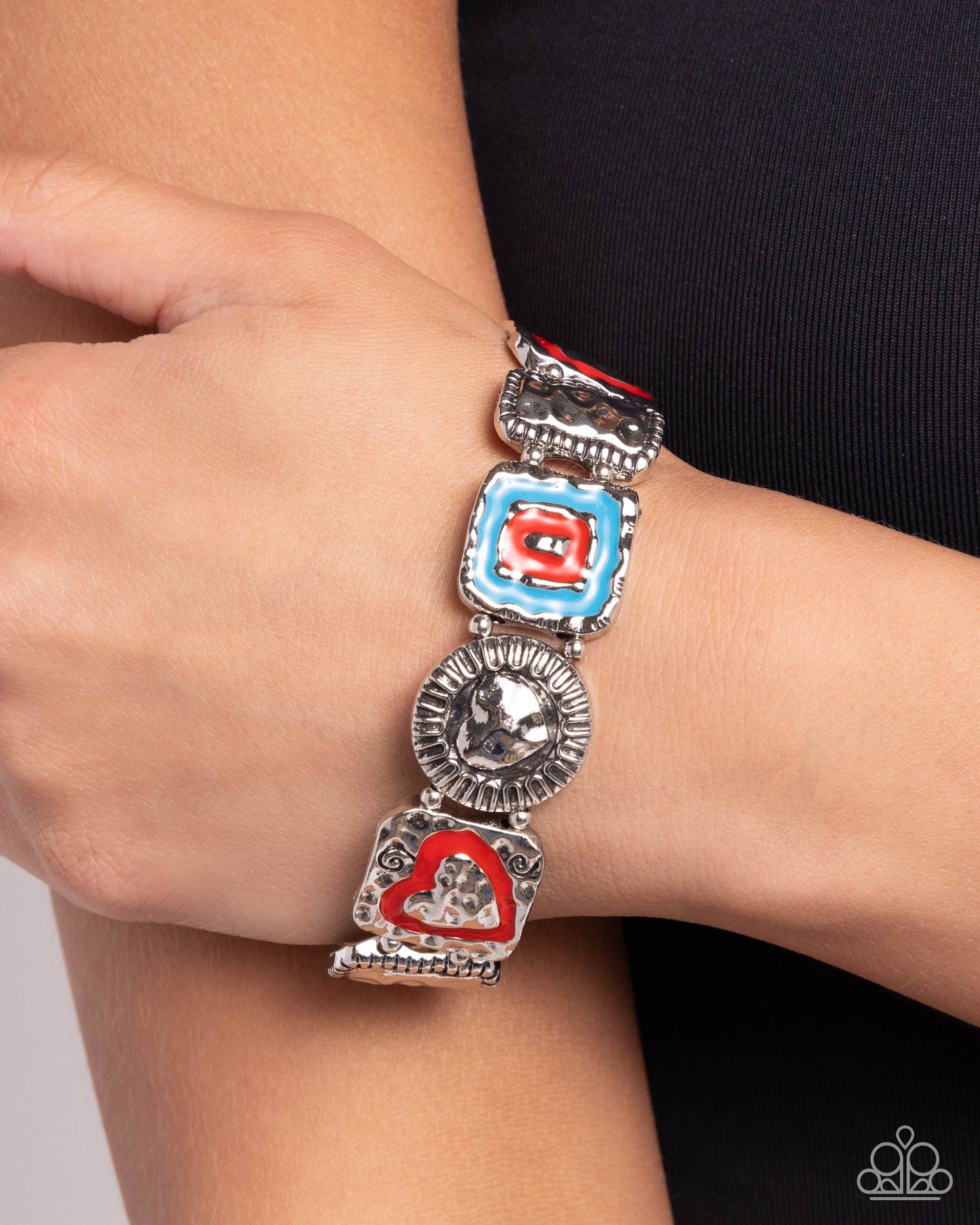 Hammered History Red Bracelet - Jewelry by Bretta