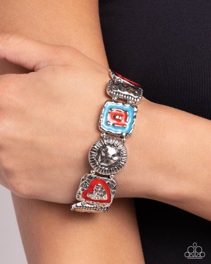 Hammered History Red Bracelet - Jewelry by Bretta