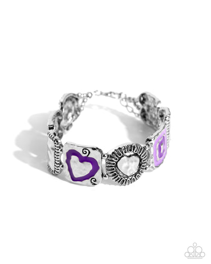 Hammered History Purple Bracelet - Jewelry by Bretta