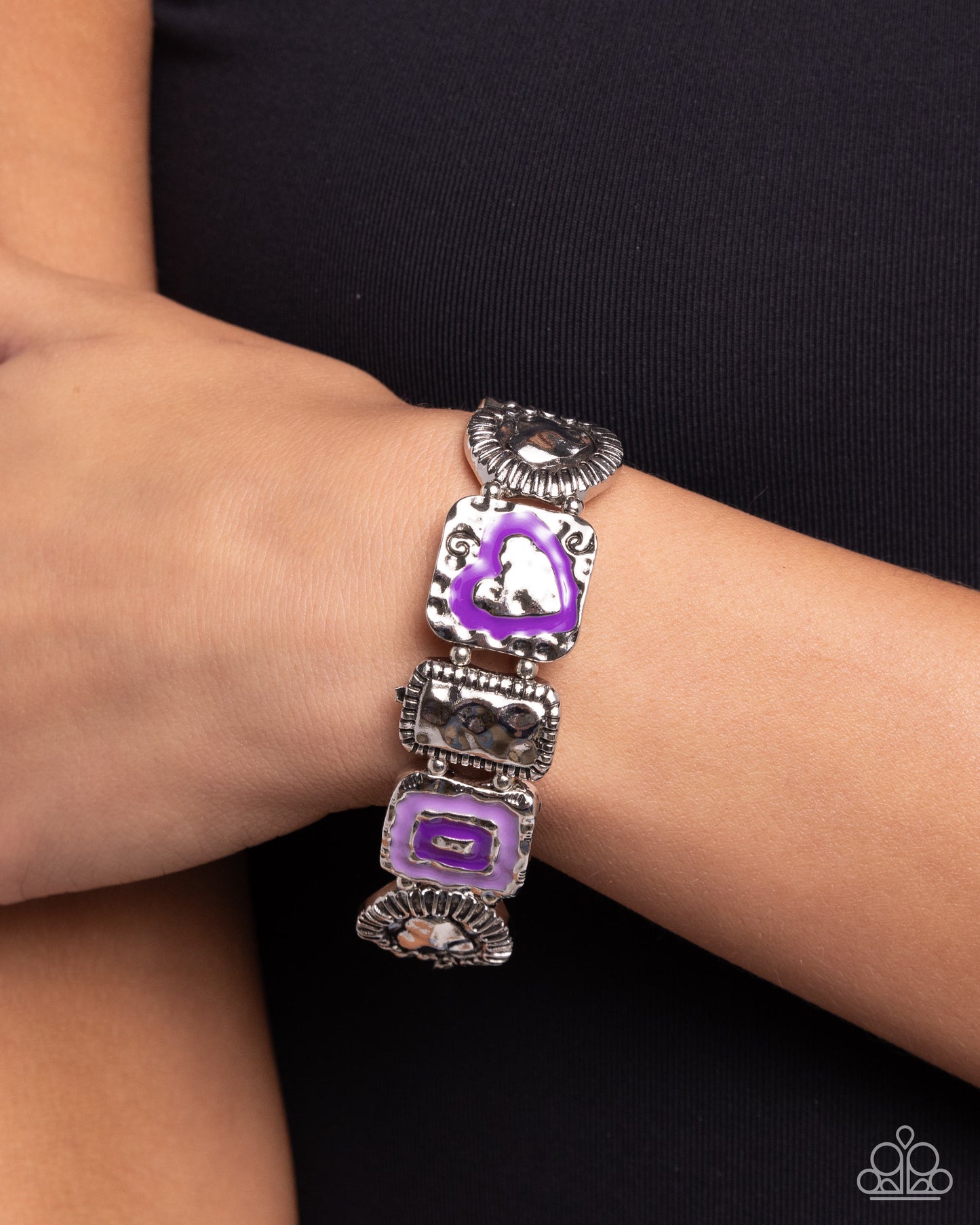 Hammered History Purple Bracelet - Jewelry by Bretta