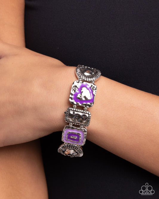 Hammered History Purple Bracelet - Jewelry by Bretta