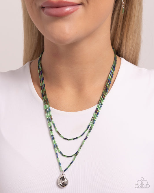 Spiral Safari Green Necklace - Jewelry by Bretta