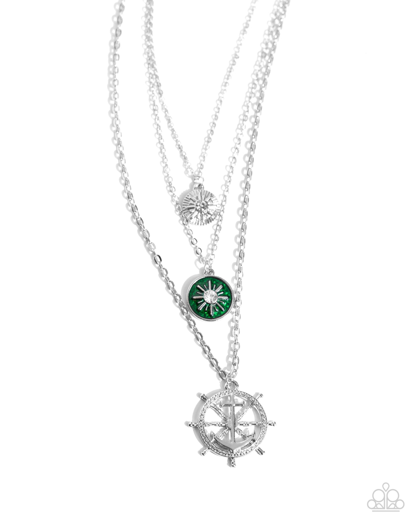 Anchor Arrangement Green Necklace - Jewelry by Bretta