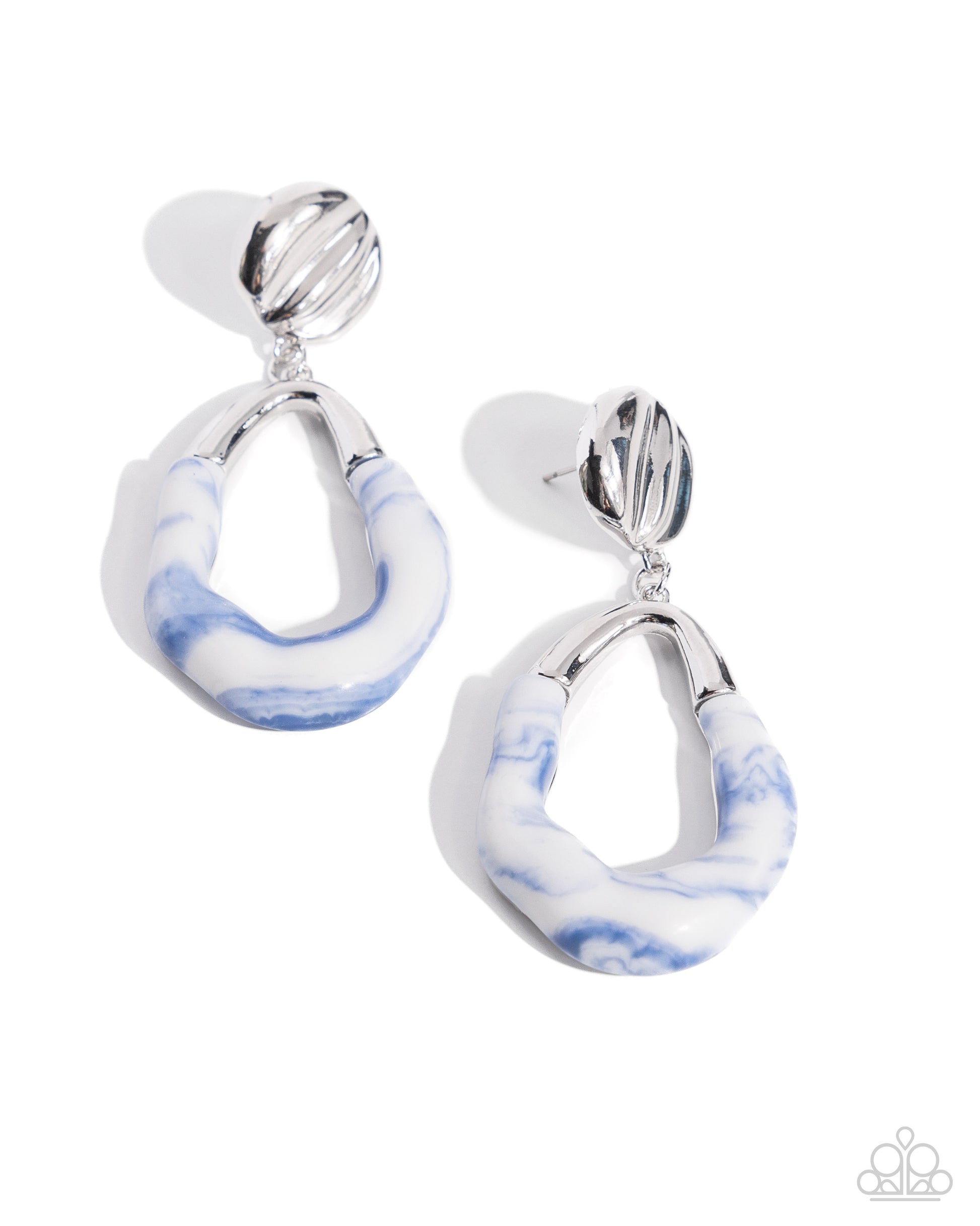 High-Sheen Swirls Blue Earrings - Jewelry by Bretta