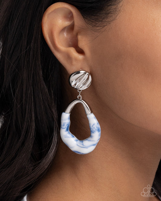 High-Sheen Swirls Blue Earrings - Jewelry by Bretta